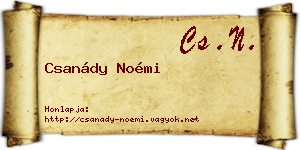 Csanády Noémi névjegykártya