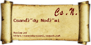 Csanády Noémi névjegykártya